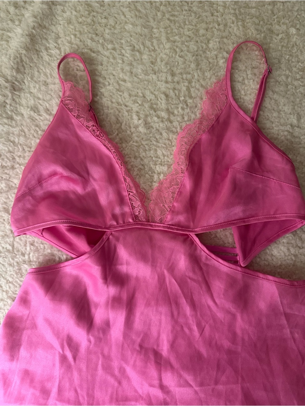 Victoria's Secret Pink Lace-Trim Slip Chemise